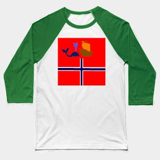 Sporty Norway Design on Green Background Baseball T-Shirt